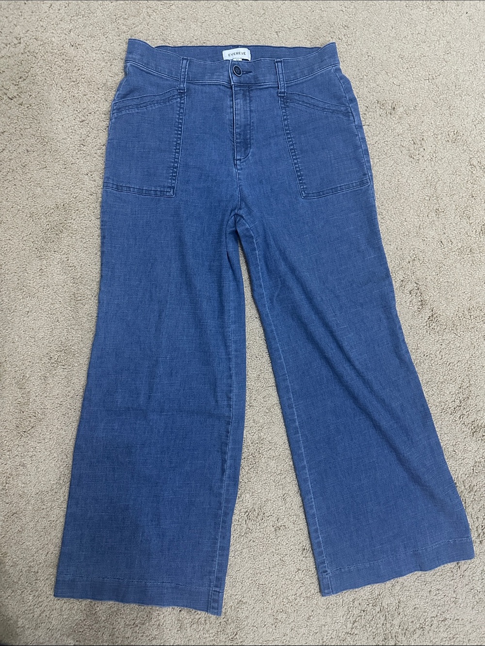 Evereve Beth Wide-Leg Denim lightweight Jeans/Pants